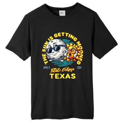 Texas Solar Eclipse Apr 8 2024 Sun Is Getting Mooned Tall Fusion ChromaSoft Performance T-Shirt