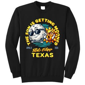 Texas Solar Eclipse Apr 8 2024 Sun Is Getting Mooned Tall Sweatshirt