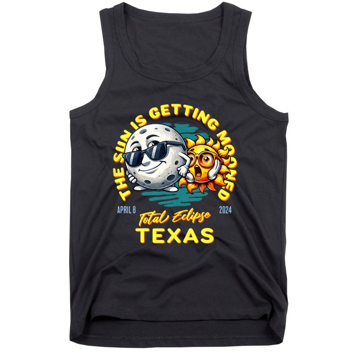 Texas Solar Eclipse Apr 8 2024 Sun Is Getting Mooned Tank Top