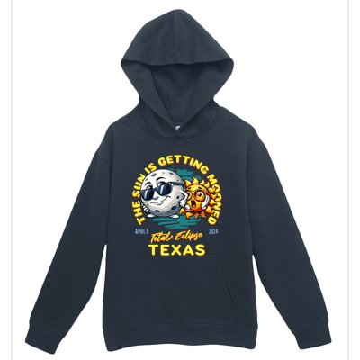 Texas Solar Eclipse Apr 8 2024 Sun Is Getting Mooned Urban Pullover Hoodie