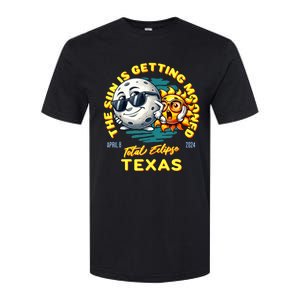 Texas Solar Eclipse Apr 8 2024 Sun Is Getting Mooned Softstyle® CVC T-Shirt