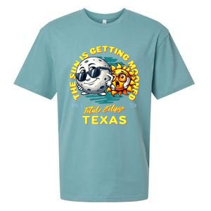 Texas Solar Eclipse Apr 8 2024 Sun Is Getting Mooned Sueded Cloud Jersey T-Shirt