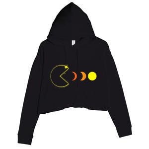 Total Solar Eclipse April 8 2024 Funny Phases Totality Crop Fleece Hoodie