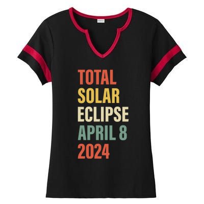 Total Solar Eclipse April 8 Ladies Halftime Notch Neck Tee