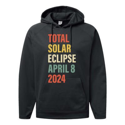 Total Solar Eclipse April 8 Performance Fleece Hoodie