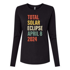 Total Solar Eclipse April 8 Womens Cotton Relaxed Long Sleeve T-Shirt