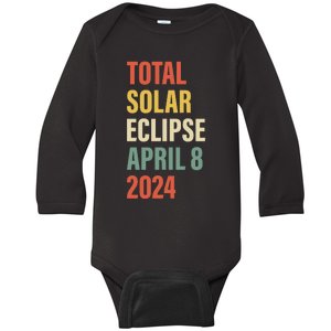 Total Solar Eclipse April 8 Baby Long Sleeve Bodysuit