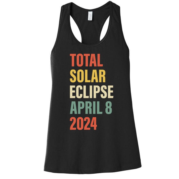 Total Solar Eclipse April 8 Women's Racerback Tank