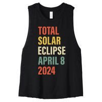 Total Solar Eclipse April 8 Women's Racerback Cropped Tank