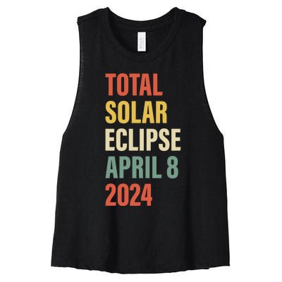 Total Solar Eclipse April 8 Women's Racerback Cropped Tank