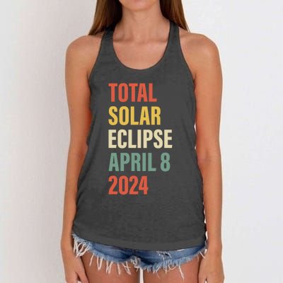 Total Solar Eclipse April 8 Women's Knotted Racerback Tank