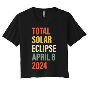 Total Solar Eclipse April 8 Women's Crop Top Tee