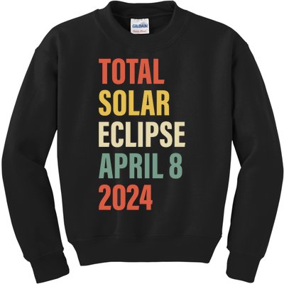 Total Solar Eclipse April 8 Kids Sweatshirt