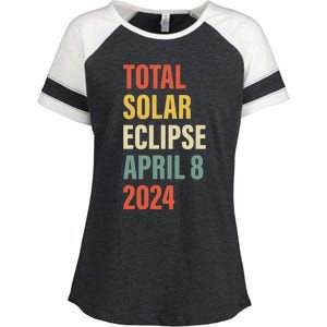 Total Solar Eclipse April 8 Enza Ladies Jersey Colorblock Tee