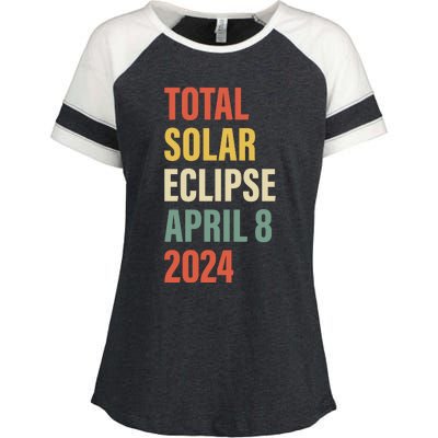 Total Solar Eclipse April 8 Enza Ladies Jersey Colorblock Tee