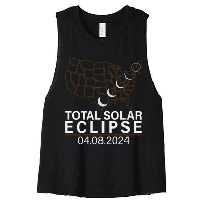 Total Solar Eclipse Women's Racerback Cropped Tank