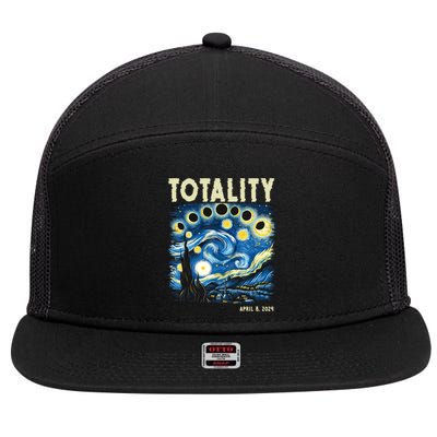 Totality Solar Eclipse 2024 7 Panel Mesh Trucker Snapback Hat