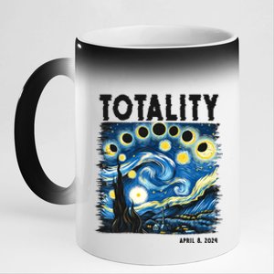 Totality Solar Eclipse 2024 11oz Black Color Changing Mug