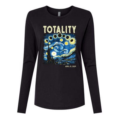 Totality Solar Eclipse 2024 Womens Cotton Relaxed Long Sleeve T-Shirt