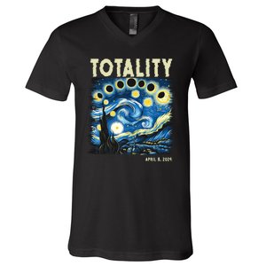 Totality Solar Eclipse 2024 V-Neck T-Shirt