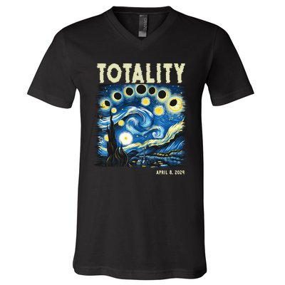 Totality Solar Eclipse 2024 V-Neck T-Shirt