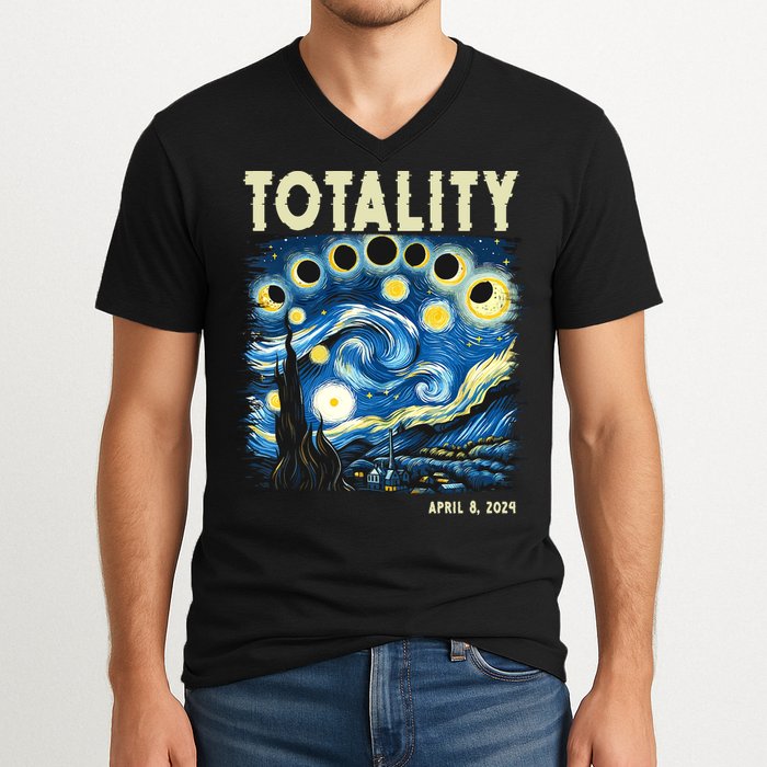 Totality Solar Eclipse 2024 V-Neck T-Shirt