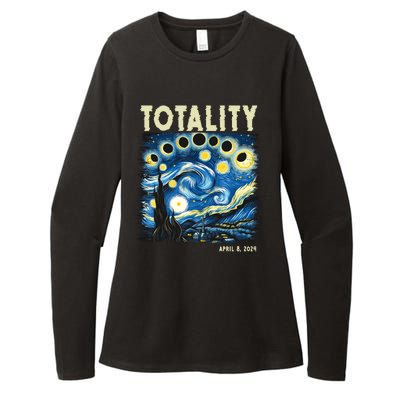 Totality Solar Eclipse 2024 Womens CVC Long Sleeve Shirt