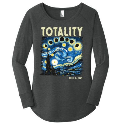 Totality Solar Eclipse 2024 Women's Perfect Tri Tunic Long Sleeve Shirt