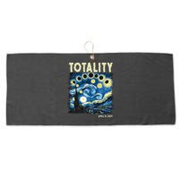 Totality Solar Eclipse 2024 Large Microfiber Waffle Golf Towel
