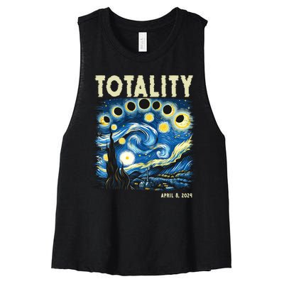 Totality Solar Eclipse 2024 Women's Racerback Cropped Tank