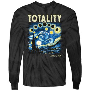 Totality Solar Eclipse 2024 Tie-Dye Long Sleeve Shirt