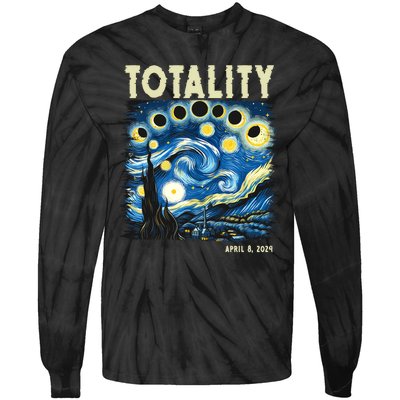 Totality Solar Eclipse 2024 Tie-Dye Long Sleeve Shirt