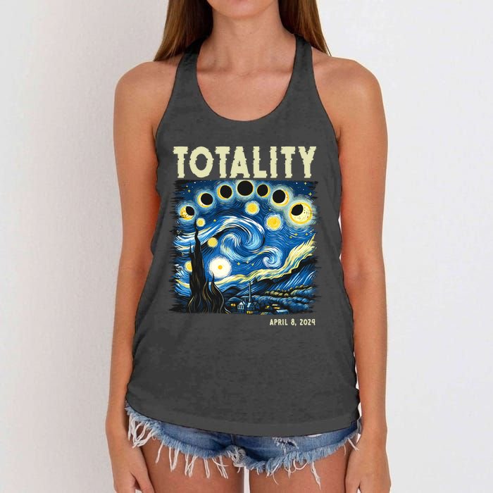 Totality Solar Eclipse 2024 Women's Knotted Racerback Tank