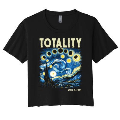 Totality Solar Eclipse 2024 Women's Crop Top Tee