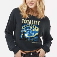 Totality Solar Eclipse 2024 Cropped Pullover Crew