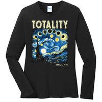 Totality Solar Eclipse 2024 Ladies Long Sleeve Shirt