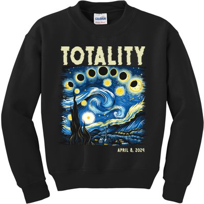 Totality Solar Eclipse 2024 Kids Sweatshirt