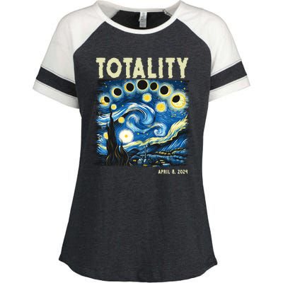 Totality Solar Eclipse 2024 Enza Ladies Jersey Colorblock Tee