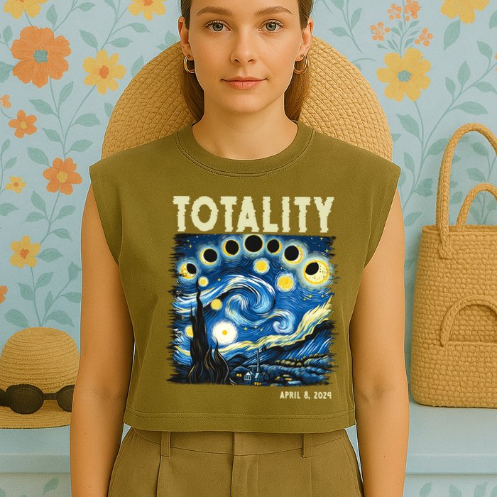 Totality Solar Eclipse 2024 Garment-Dyed Women's Muscle Tee