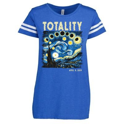 Totality Solar Eclipse 2024 Enza Ladies Jersey Football T-Shirt