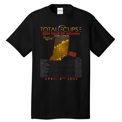 Total Solar Eclipse 2024 Of Indiana April 8th Tall T-Shirt