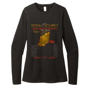 Total Solar Eclipse 2024 Of Indiana April 8th Womens CVC Long Sleeve Shirt