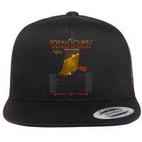 Total Solar Eclipse 2024 Of Indiana April 8th Flat Bill Trucker Hat