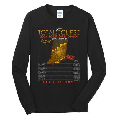 Total Solar Eclipse 2024 Of Indiana April 8th Tall Long Sleeve T-Shirt