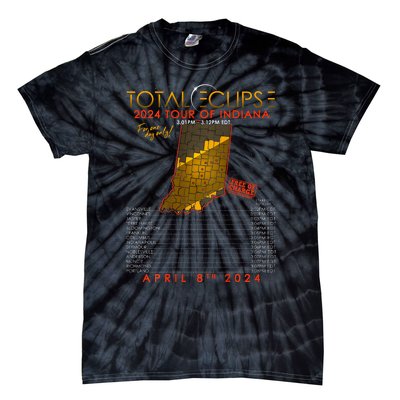 Total Solar Eclipse 2024 Of Indiana April 8th Tie-Dye T-Shirt