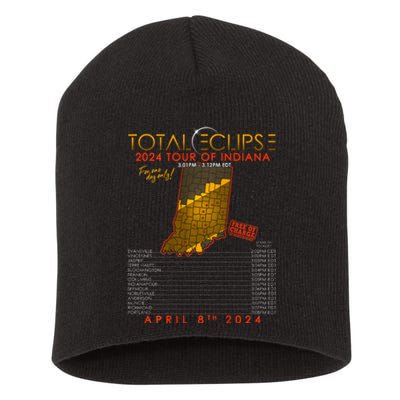 Total Solar Eclipse 2024 Of Indiana April 8th Short Acrylic Beanie