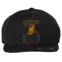 Total Solar Eclipse 2024 Of Indiana April 8th Wool Snapback Cap