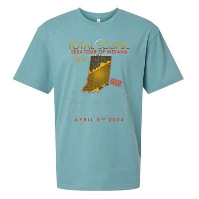 Total Solar Eclipse 2024 Of Indiana April 8th Sueded Cloud Jersey T-Shirt