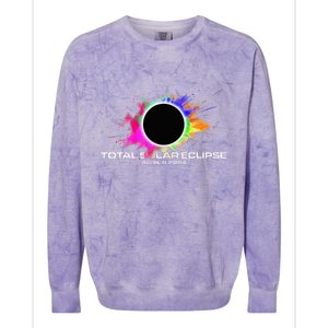 Total Solar Eclipse April 8 2024 Colorful Splash Totality Colorblast Crewneck Sweatshirt