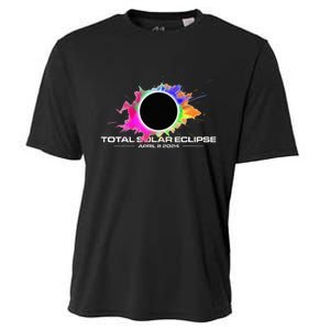 Total Solar Eclipse April 8 2024 Colorful Splash Totality Cooling Performance Crew T-Shirt